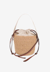 Chloé Small Woody Raffia Bucket Bag Beige CHC22SS381 G55-101