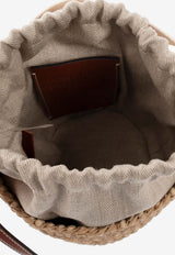 Chloé Small Woody Raffia Bucket Bag Beige CHC22SS381 G55-101