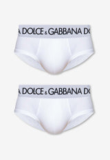 Dolce & Gabbana Logo Waistband Briefs - Set of 2 White M9D69J ONN97-W0800