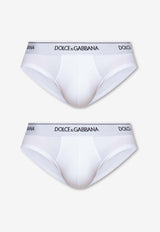 Dolce & Gabbana Logo Waistband Briefs - Set of 2 White M9C03J ONN95-W0800