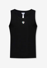 Dolce & Gabbana Emblem and Laurel Logo Patch Sleeveless T-shirt Black M8C10J ONN94-N0000