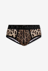 Dolce & Gabbana Leopard Print Briefs Brown M3D24J ONO03-HA93M