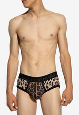 Dolce & Gabbana Leopard Print Briefs Brown M3D24J ONO03-HA93M