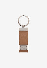 Dolce & Gabbana Logo Plaque Leather Keyring Brown BP1371 AG219-8M417