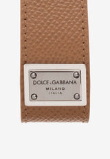 Dolce & Gabbana Logo Plaque Leather Keyring Brown BP1371 AG219-8M417