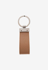 Dolce & Gabbana Logo Plaque Leather Keyring Brown BP1371 AG219-8M417