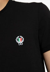 Dolce & Gabbana Emblem and Laurel Logo Patch T-shirt Black M8C03J ONN94-N0000