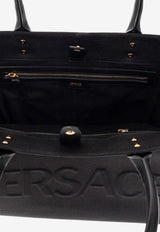 Versace Logo-Embossed Shopper Bag Black 1004741 1A03095-1B00V