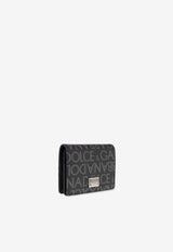 Dolce & Gabbana Logo Jacquard B-Fold Wallet Black BP1643 AJ705-8B969
