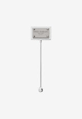 Dolce & Gabbana Logo Plaque Pin Silver WPP1T1 W1111-87655