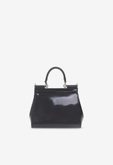 Dolce & Gabbana Small Sicily Polished Leather Handbag Gray BB6003 AI413-80748