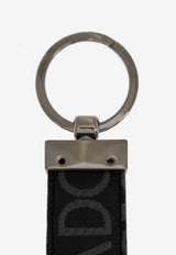 Dolce & Gabbana Logo Jacquard Keychain Black BP1371 AJ705-8B969