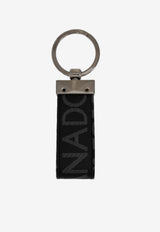 Dolce & Gabbana Logo Jacquard Keychain Black BP1371 AJ705-8B969