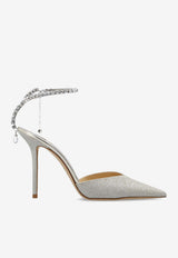 Jimmy Choo Saeda 100 Crystal Embellished Glittered Pumps Platinum SAEDA 100 BBG-PLATINUM ICE CRYSTAL