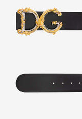 Dolce & Gabbana DG Baroque Leather Belt Black BE1336 AZ831-80999