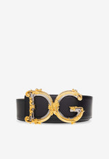 Dolce & Gabbana DG Baroque Leather Belt Black BE1336 AZ831-80999