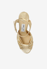 Jimmy Choo Heloise 120 Metallic Nappa Leather Platform Sandals Gold HELOISE 120 MNA-GOLD