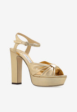 Jimmy Choo Heloise 120 Metallic Nappa Leather Platform Sandals Gold HELOISE 120 MNA-GOLD