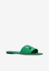 Dolce & Gabbana Bianca DG Logo Flat Sandals Green CQ0436 AY329-87192