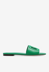 Dolce & Gabbana Bianca DG Logo Flat Sandals Green CQ0436 AY329-87192