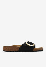 Birkenstock Madrid Big Buckle Nubuck Slides Black 1023373 0-BLACK