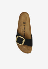 Birkenstock Madrid Big Buckle Nubuck Slides Black 1023373 0-BLACK