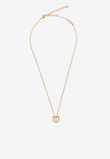 Ferragamo Crystal Gancini Necklace Gold 760399 PEND 3D STR 736244-ORO GIOVE STRASS CRYSTAL