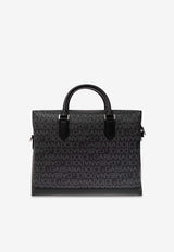 Dolce & Gabbana Logo Monogram Canvas Briefcase Black BM1590 AJ705-8B969