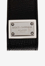Dolce & Gabbana Logo Plaque Leather Keyring Black BP1371 AG219-80999