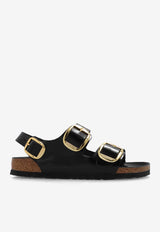 Birkenstock Milano Big Buckle Leather Sandals Black 1024211 0-HIGH SHINE BLACK