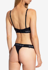 Versace Logo-Waistband Thong Black AUD04070 AC00058-A1008