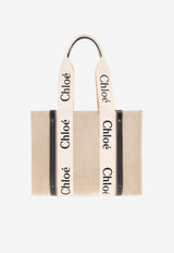 Chloé Medium Woody Tote Bag Beige CHC22AS383 I26-91J