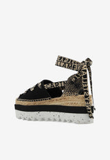 Stella McCartney Gaia Platform Logo Espadrilles Black 800159 N0222-1073