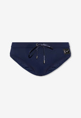 Dolce & Gabbana Logo Plaque Swimming Briefs Navy M4A76J ONO05-B0665