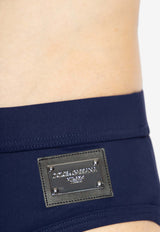 Dolce & Gabbana Logo Plaque Swimming Briefs Navy M4A76J ONO05-B0665