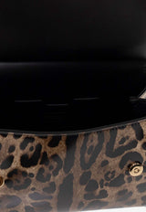 Dolce & Gabbana X Kim Small Sicily Leopard Print Polished Leather Handbag Brown BB6003 AM568-HA93M