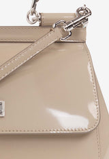 Dolce & Gabbana X Kim Sicily Patent Leather Handbag Beige BB6003 AI413-8H005