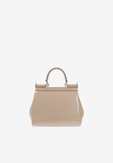 Dolce & Gabbana X Kim Sicily Patent Leather Handbag Beige BB6003 AI413-8H005