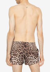 Dolce & Gabbana Leopard Print Swim Shorts Brown M4E46T ONO07-HY13M