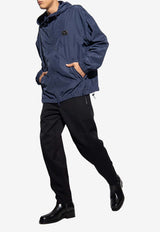 Dolce & Gabbana Logo Plaque Windbreaker Jacket Navy  G9AIAT FUSFW-B6712