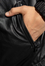 Dolce & Gabbana Leather Zip-Up Jacket Black G9ZY5L HULR0-N0000
