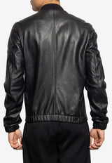Dolce & Gabbana Leather Zip-Up Jacket Black G9ZY5L HULR0-N0000