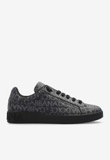 Dolce & Gabbana Portofino Coated Canvas Low-Top Sneakers Gray CS1772 AN237-8B969