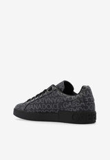 Dolce & Gabbana Portofino Coated Canvas Low-Top Sneakers Gray CS1772 AN237-8B969
