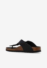 Birkenstock Gizeh Big Buckle Slides in Oiled Leather Black 1023337 0-BLACK