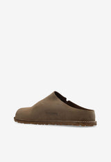 Birkenstock Zermatt Suede Slides Taupe 1021366 0-GRAY TAUPE