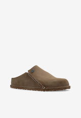 Birkenstock Zermatt Suede Slides Taupe 1021366 0-GRAY TAUPE