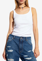 Dolce & Gabbana Ribbed Knit Tank Top White F8U09T FU7AV-W0800