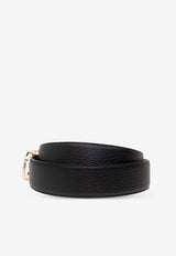 Ferragamo Reversible Gancini Leather Belt Black 679710 DOUBLE ADJUS 764161-NERO