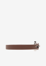 Ferragamo Gancini Leather Bracelet Brown 774547 BR TONC LEAT 676055-BR PEL BARKBR PALL LUCIDO